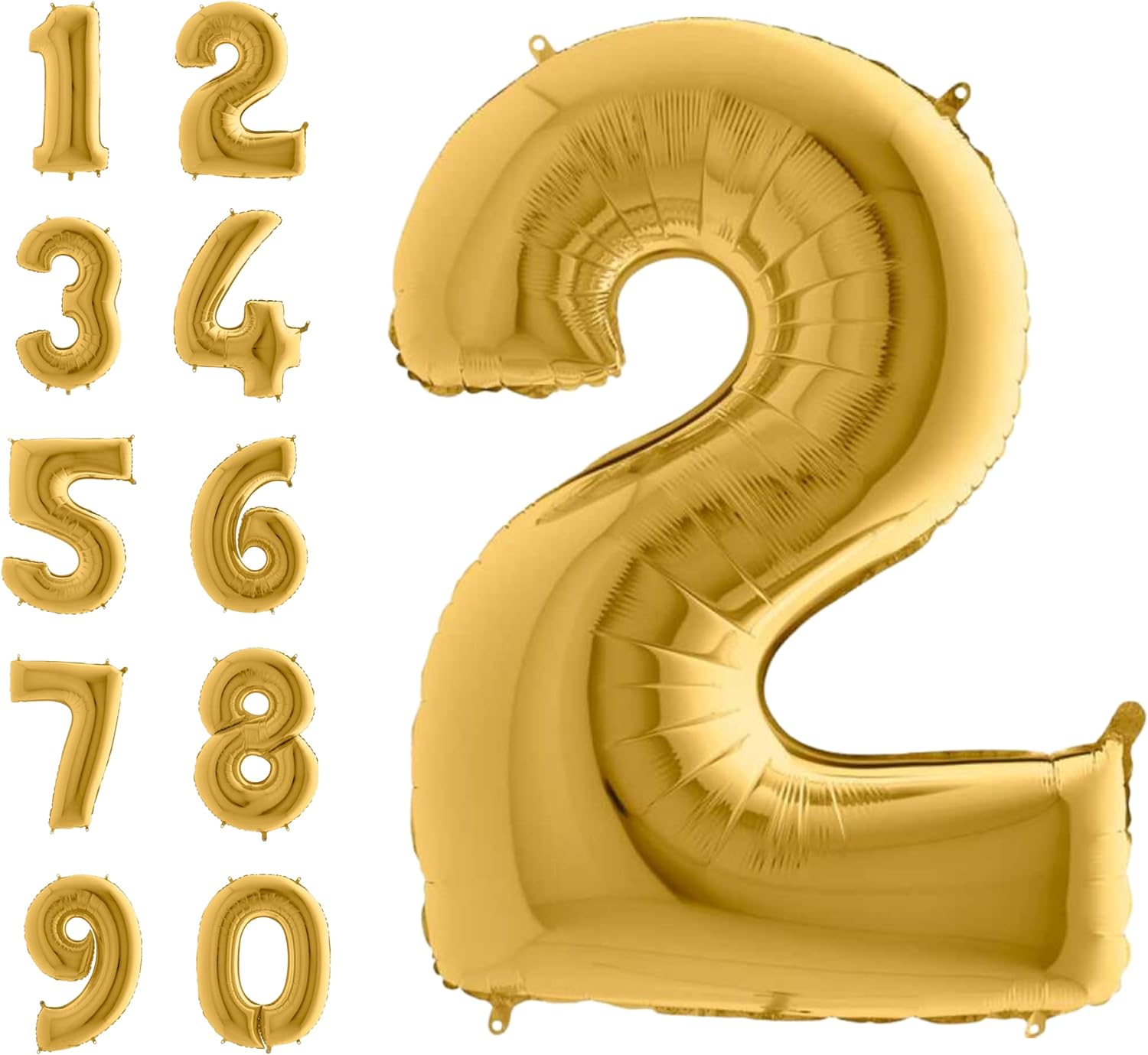 He2, Number Balloons 40 Inch Large Gold Party Foil Helium Birthday Party Decorations