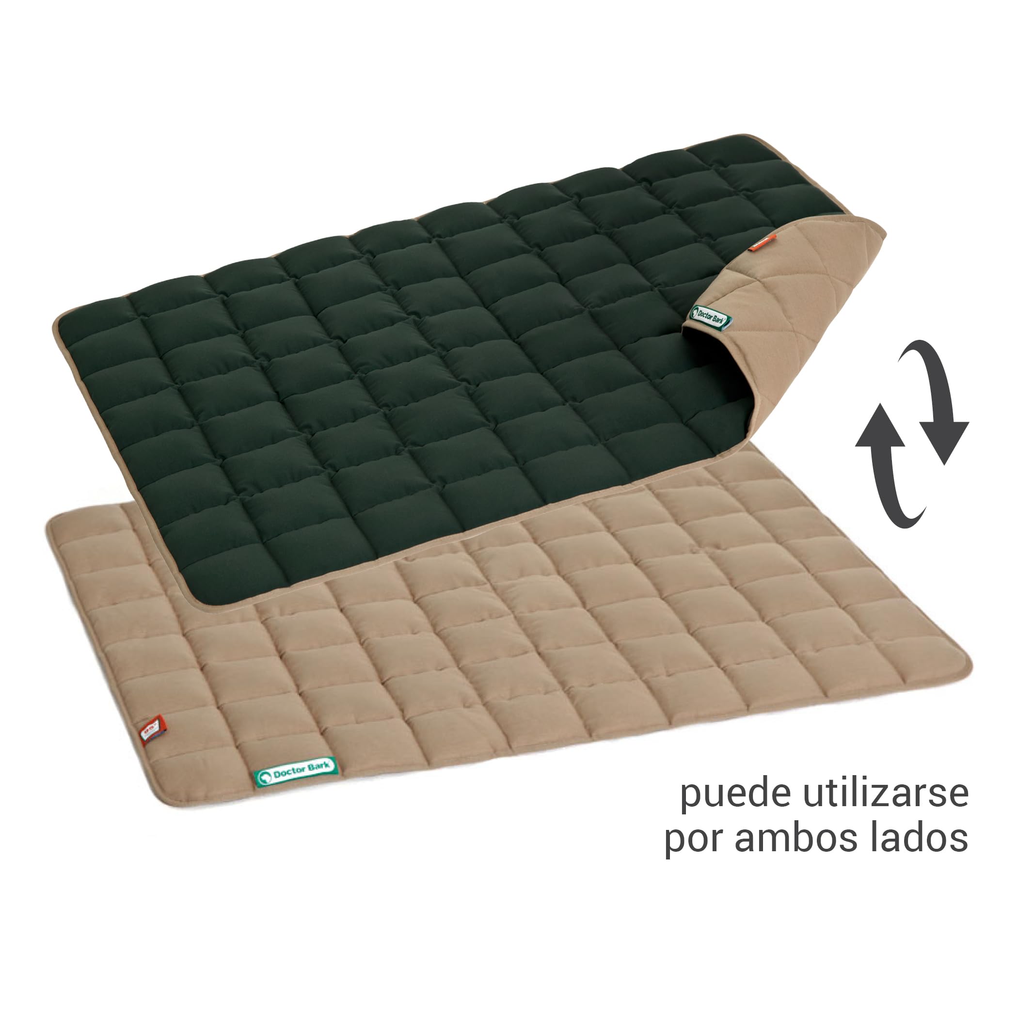 Doctor Bark Manta para Perros - Suave e hipoalergénica, Resistente a los arañazos y Duradera, Lavable a 95°C - Disponible en Diferentes tamaños y Colores(L, Caramel/Verde)