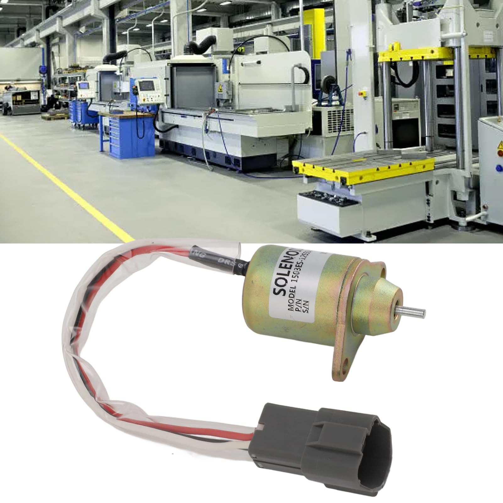 1503ES 12S5SUC12S Solenoide di Arresto Carburante 12V, Funzionamento Preciso e Sicuro, Lavorazione Professionale, Facile da Installare, per Motore Generatore, Anti-interferenza