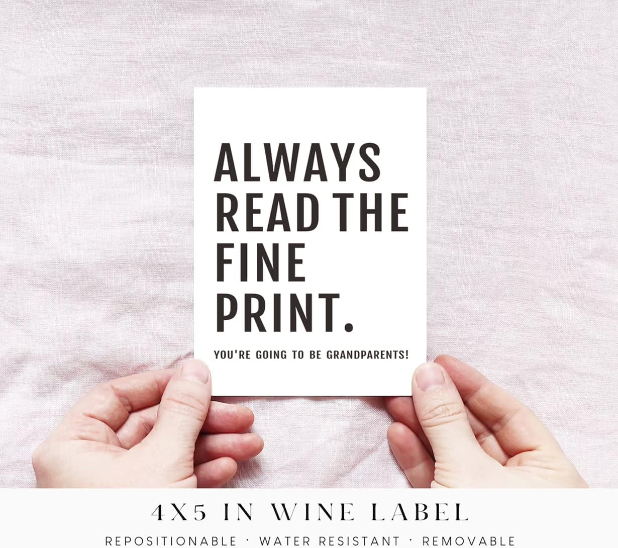 Baby Announcement Wine Labels, Personalized Pregnancy Announcement Gift, 2 Count, 4*5 inches, Rectangular, Vinyl, Weatherproof, High Resolution, Fits Most Wine Bottles image 2
