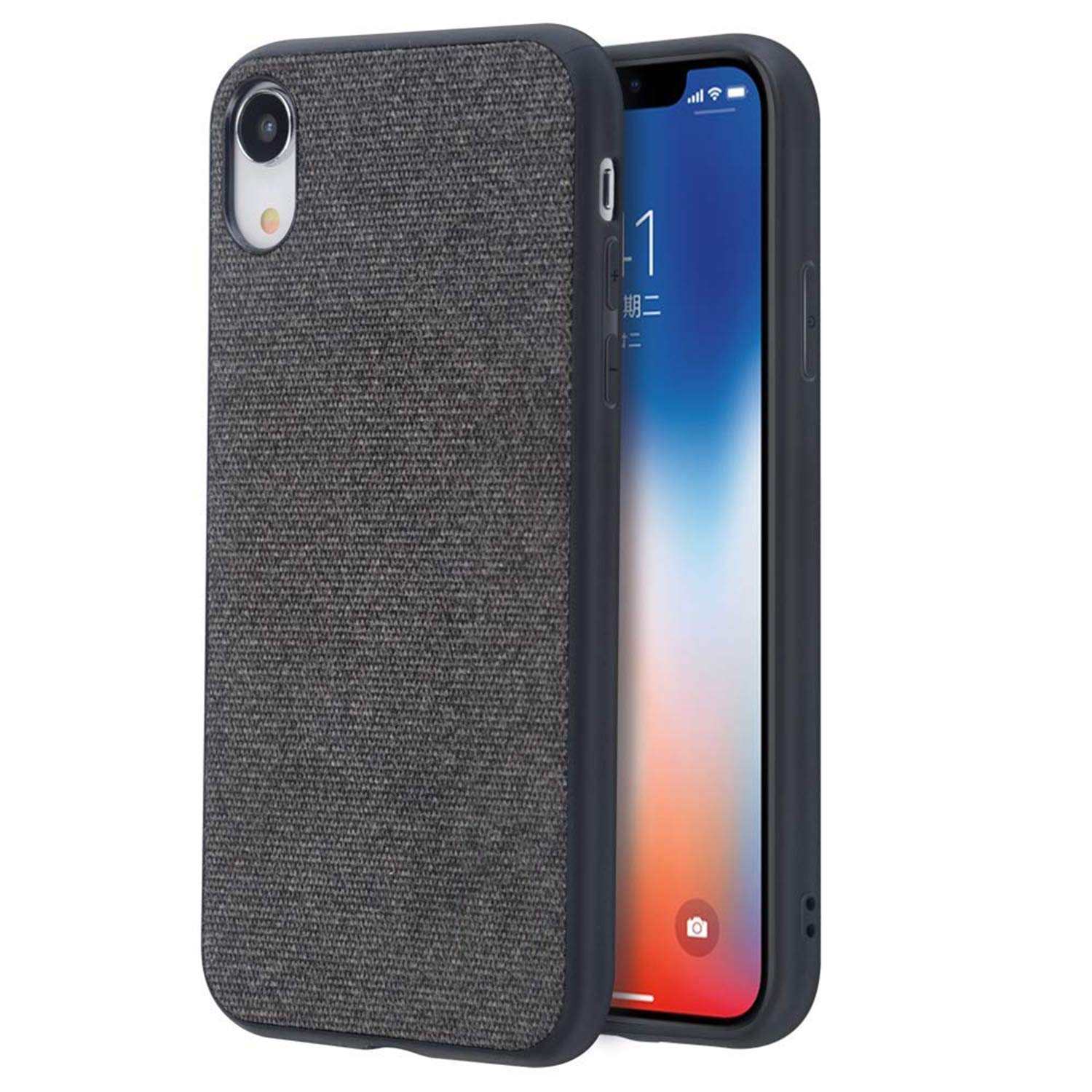 KAPA TPU Soft Fabric Hybrid Protective Case Cover for Apple iPhone Xr, Black (B07JGZJ53N) Amazon Price History, Amazon Price Tracker