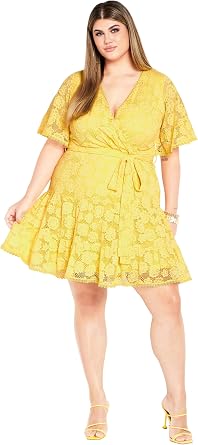 City Chic Womens Plus Size Garden Kisses Dress