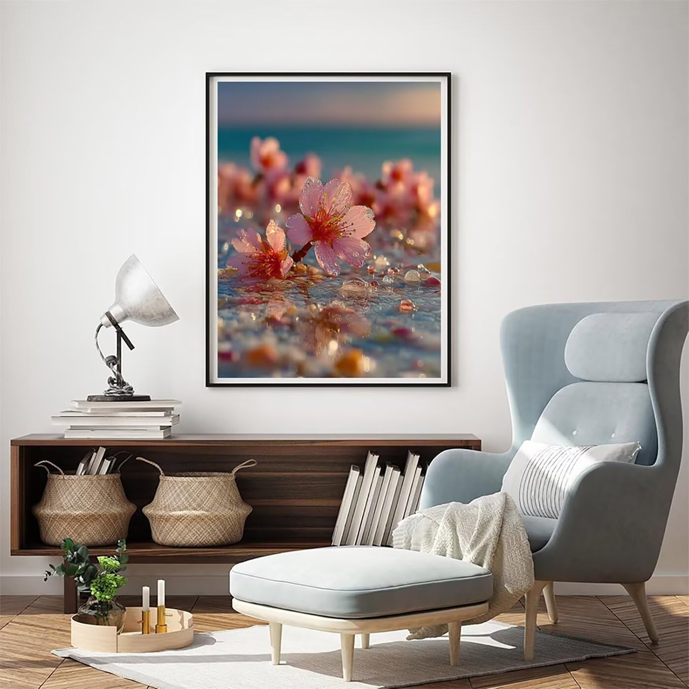 Blume Pflanze Malen Nach Zahlen Erwachsene, Paint by Numbers Adult Anfänger Kreativ Set für, Heimwerk Malen Nach Zahlen Kinder, 3 Pinsel und 36 Acrylfarbe Als, für Deko Wohnzimmer 60 x 80 cm BJHWK355