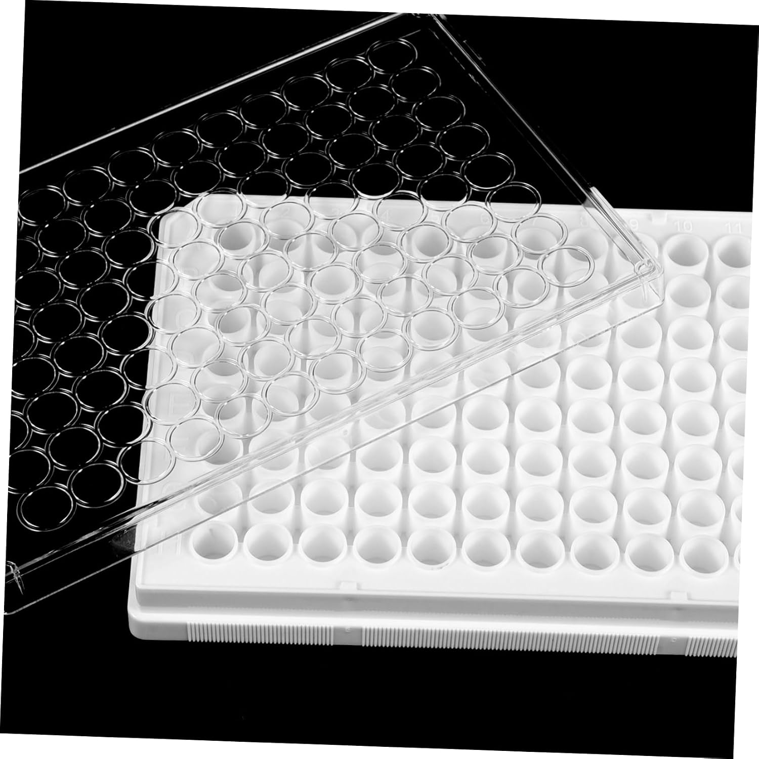 Cabilock 96holes Cell Culture Plate Lab Cell Culture Plate Lid Tissue for Lab Flat Bottom Easy to Clean