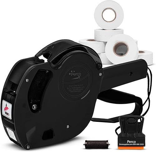 Perco X 1 Line Dater Gun with Labels Kit - 1 Line Label Gun with 9000 White Blank Labels, and an Extra Inker disponible en Yaxa Costa Rica