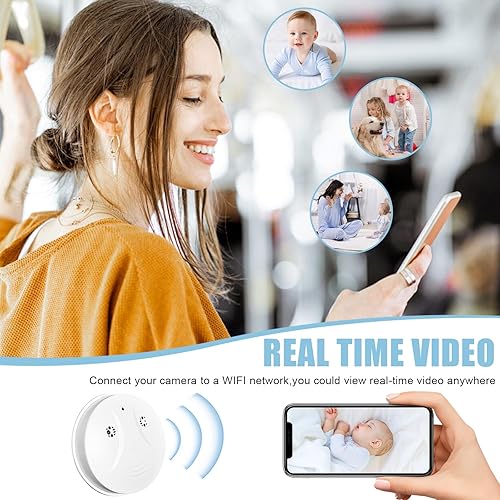 Miniatura 3 de Dispositivo de grabación de estilo detector de humo - Monitoreo de propiedades y equipos en interiores - Grabadora Wi-Fi 1080P