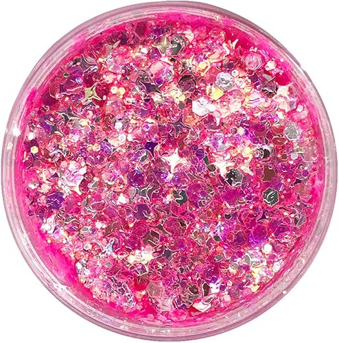 Miniatura 6 de Electric Bliss Beauty - Gel holográfico con purpurina corporal para cuerpo, cara, cabello, vegano y libre de crueldad animal (rosa neón)