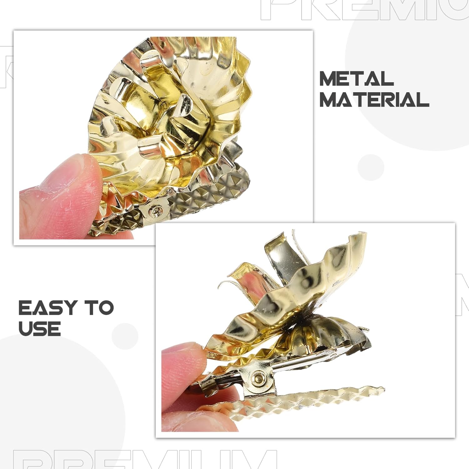 Cabilock 100pcs Metal Candle Clips for Christmas Tree Candle Holders Flat Bottom Elegant Xmas Decoration for Holiday Lightweight Design