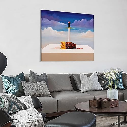 Miniatura 3 de MALOOS Kanye West My Beautiful Dark Twisted Fantasy 18 Póster en lienzo decorativo para pared, sala de estar, dormitorio, decoración de regalo,