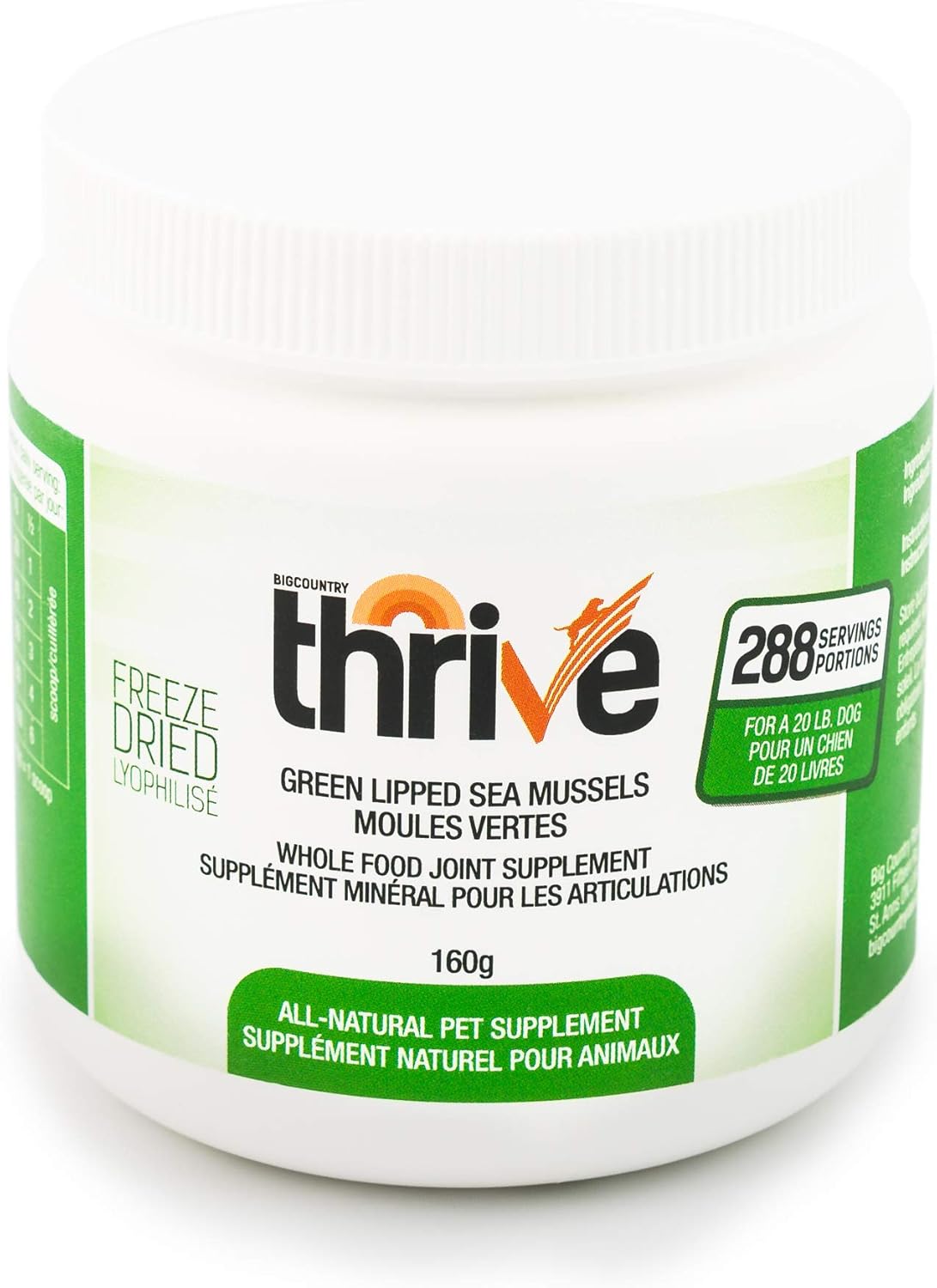 Thrive Green Lipped Mussels 160G Dog Supplements Amazon.ca Pet Supplies