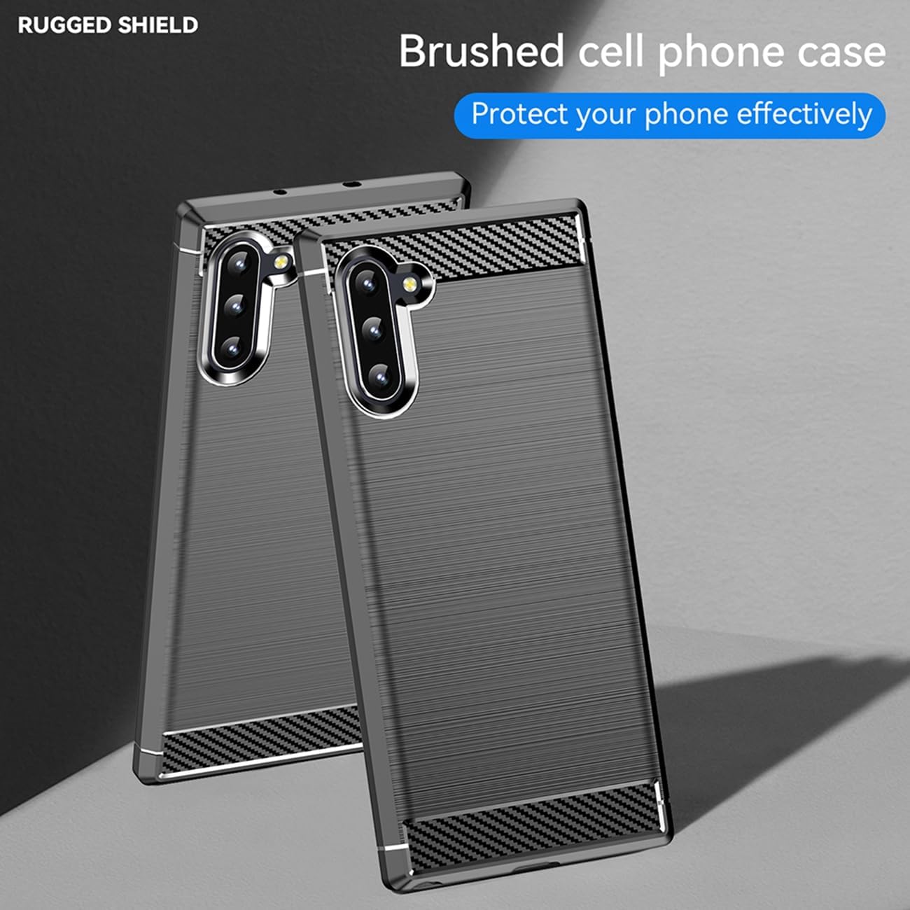 Case for Galaxy Note10 Case, Samsung Note10 SM-N970U SM-N971U Case, Slim Thin Carbon Fiber TPU Rubber Protective Cases Anti-Scratch Shockproof Cover for Samsung Galaxy Note10 Black - Image 5