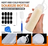 V·Colokishi Lot de 4 bouteilles à presser en plastique de 250 ml pour sauce, bouteilles doseuses pour ketchup, sauces chaudes, barbecue, vinaigrettes, peinture, huile d'olive - 3