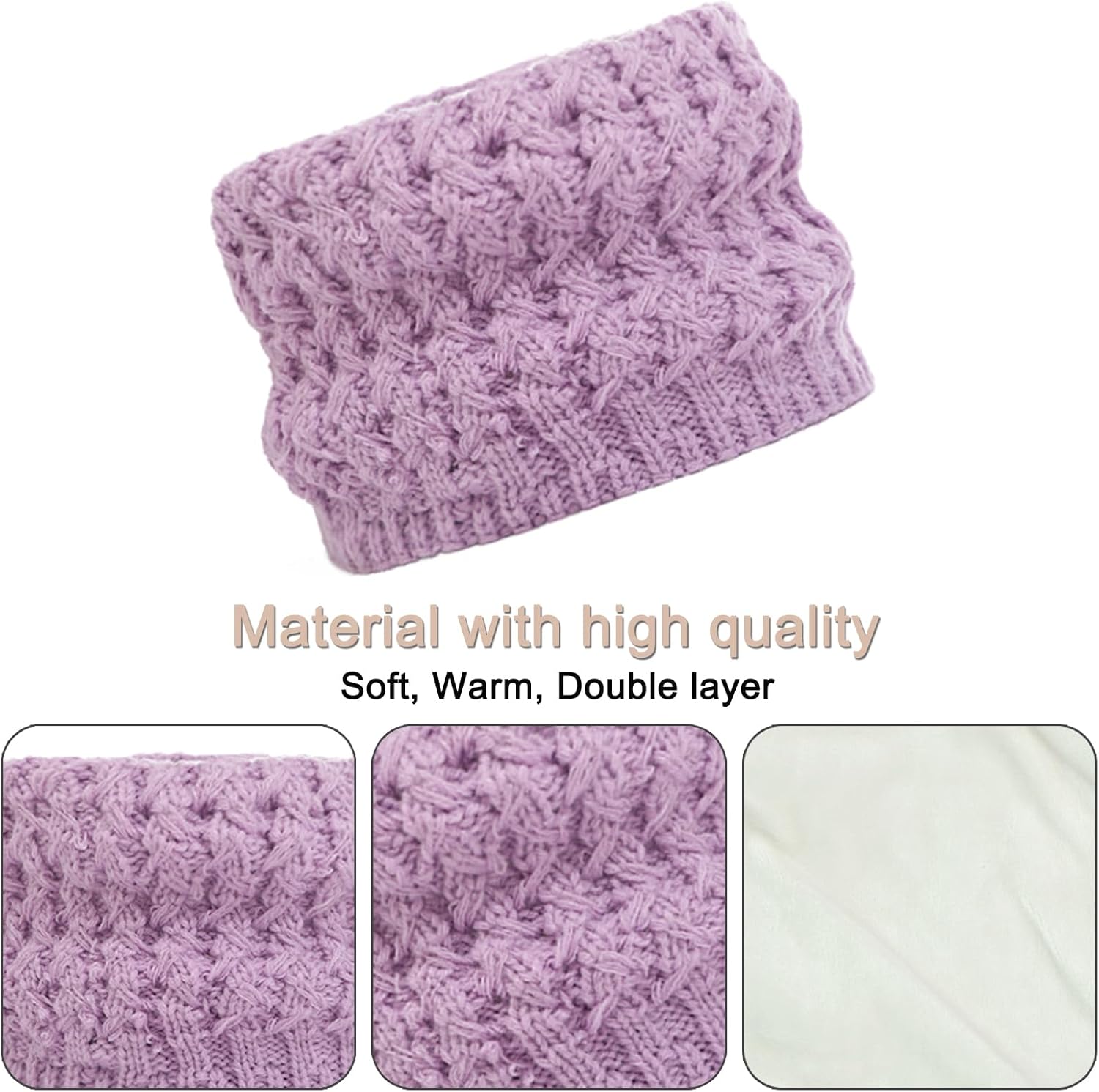 Baynetin Set van 3 wintermuts, sjaal en handschoenen voor meisjes, warme pomponbeanie, muts, touchscreen-handschoenen, ronde sjaal, set met fleece gevoerd, voor jongens en meisjes van 2-8 jaar, roze 2