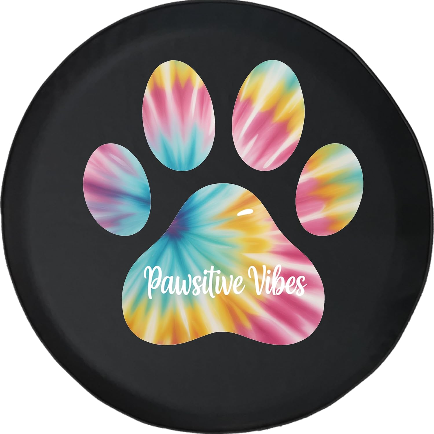 Tire Cover Tye Dye Dog Paw Tire Covers for Trucks RV Black Size 32