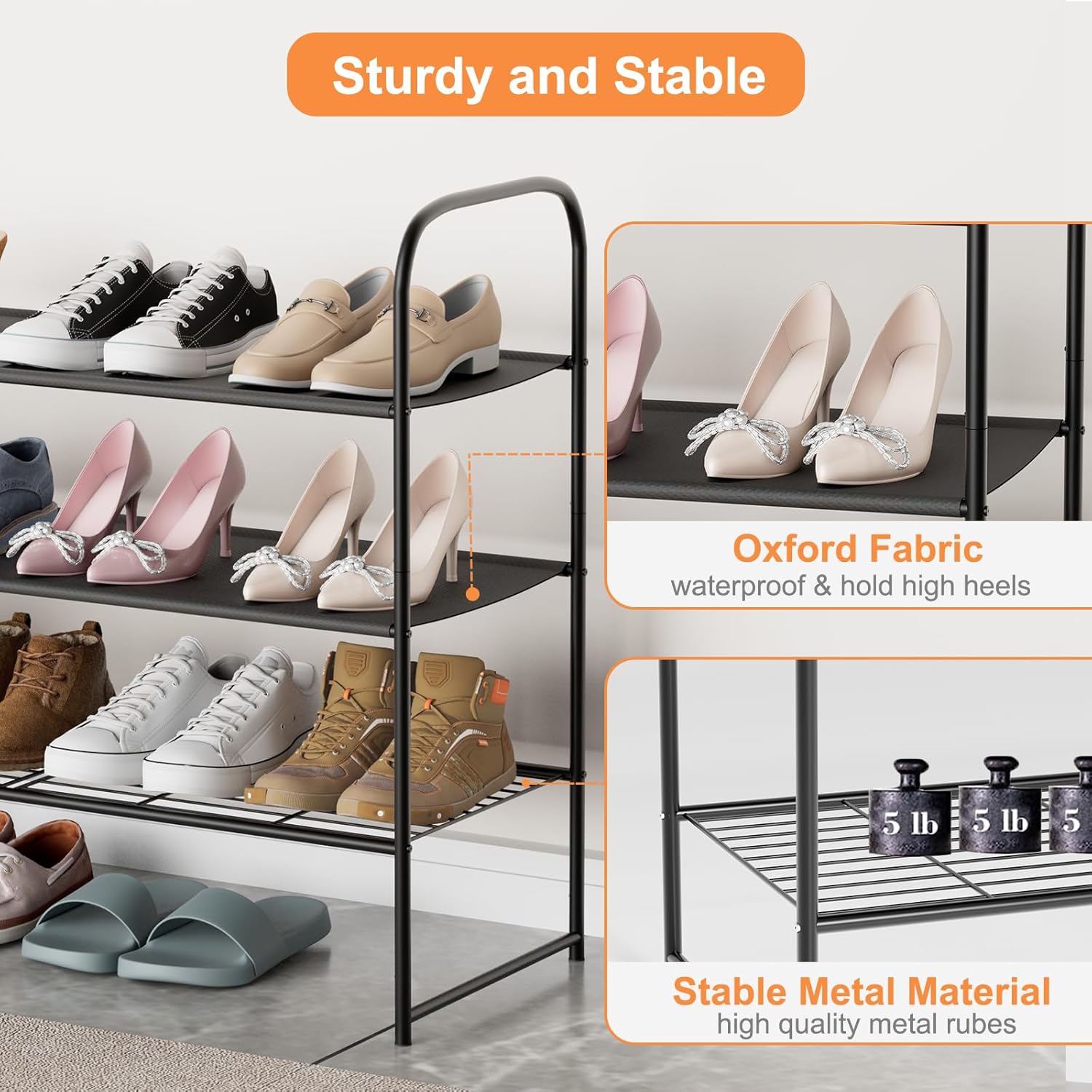 Fixwal Zapatero para armario, zapatero de niveles de largo, 43