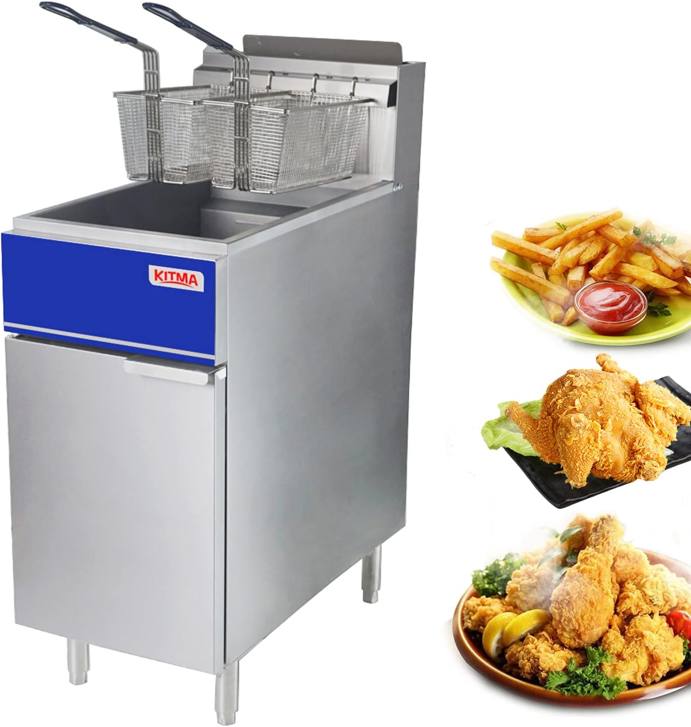 KITMA Commercial Deep Fryer 4 Tubes with 2 Baskets