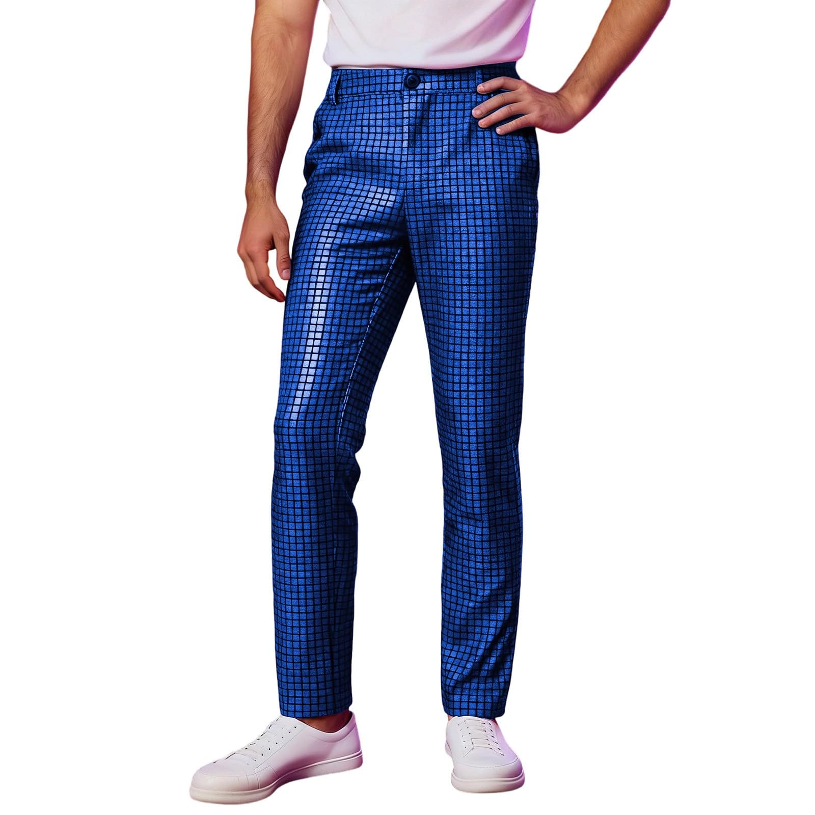 Men's Sparkly Sequin Trousers Disco Hip Hop Dance Flared Pants Glitter Carnival Performance Costume Fashion Clothes
