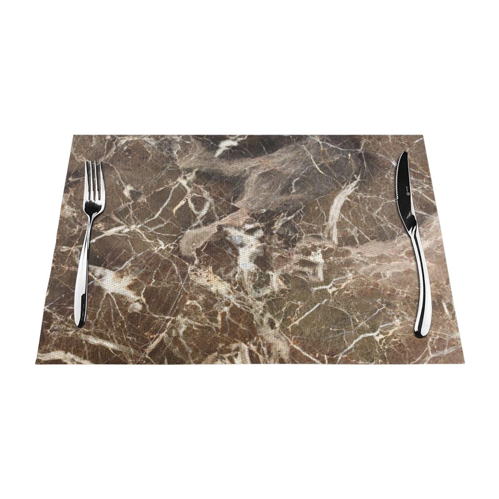 Set de table lavable marbre brun pour sublimer vos dîners de fête en famille