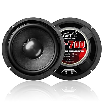 FABTEC Premium 6.5-Inch Bass Subwoofer for Car Doors & Home Audio DIY Projects | 40W RMS, 250W Peak Power, 4-Ohm