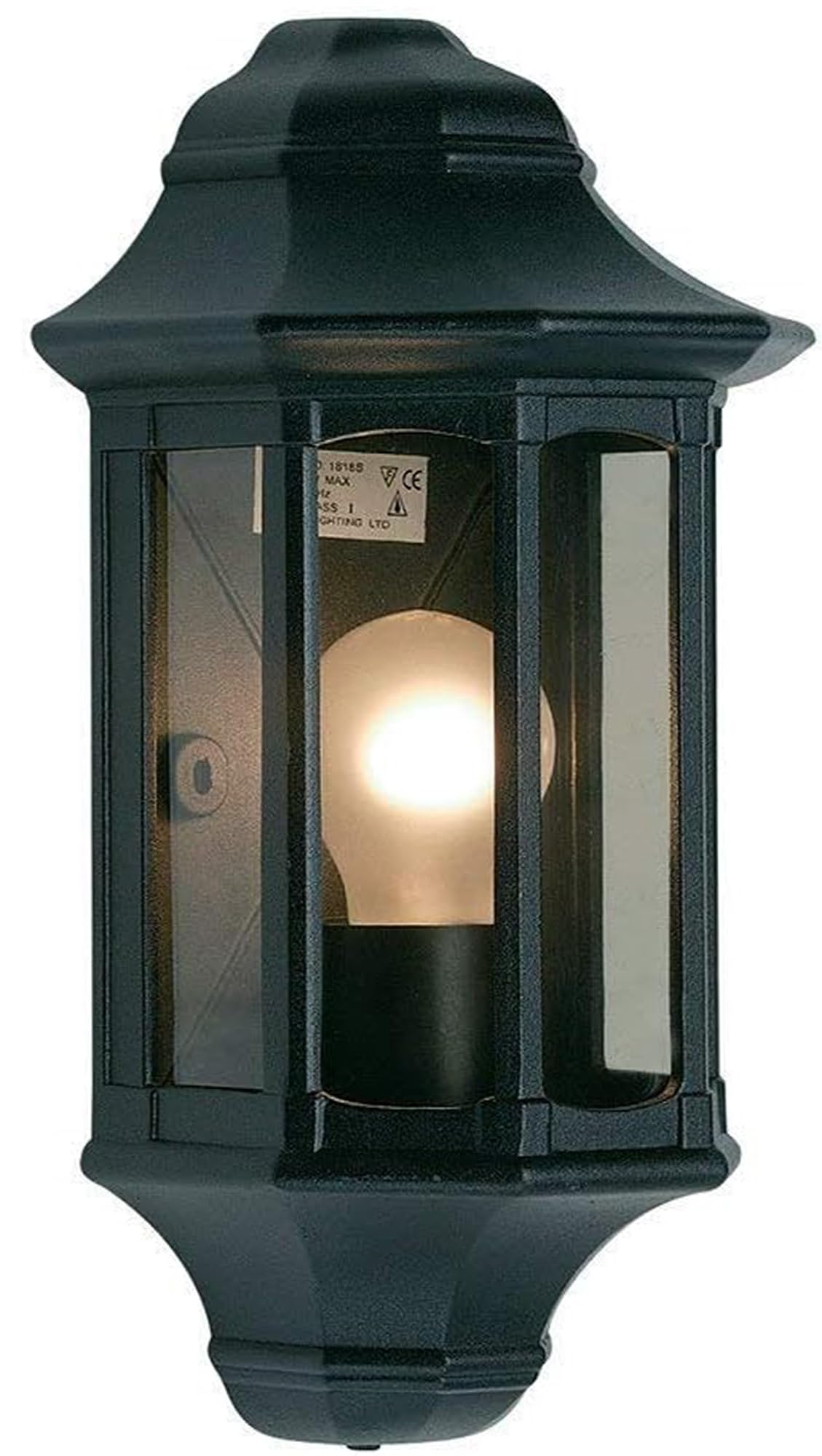 Betta Lighting Black Traditional Wall Half Lantern Satin Ip44