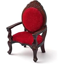 112 Scale Miniature Victorian Armchair Dollhouse Furniture, Red