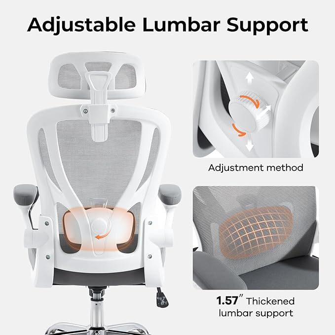 Silla de Oficina Ergonómica con Soporte Lumbar y Reposacabez miniatura 7