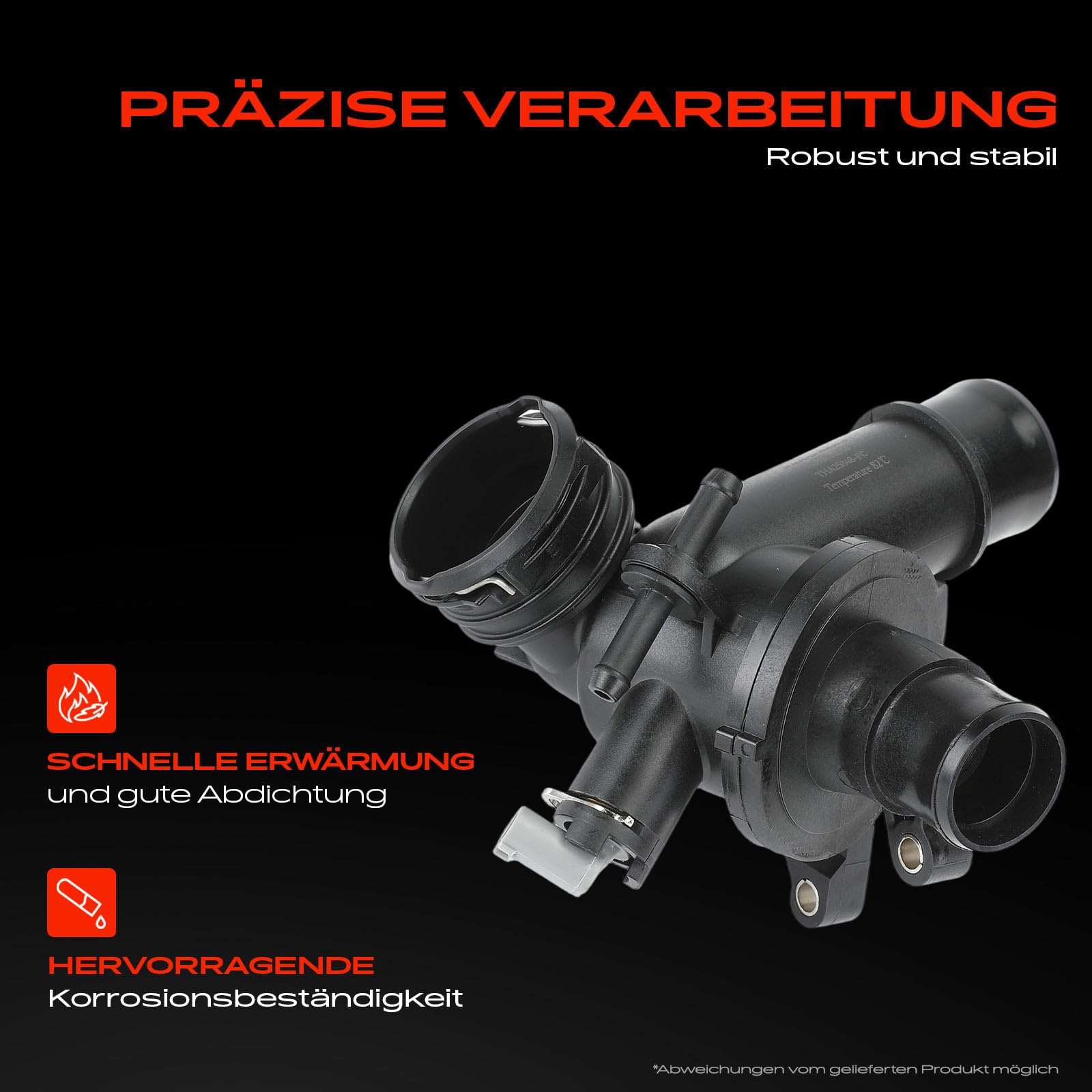 Frankberg Thermostat Kühlmittel 2-polig Diesel 6512001015 | Kompatibel mit CLS Shooting Brake X218, GLE W166, Sprinter 3-T Kasten B906, C-Klasse Coupe C204, Sprinter 46-T Kasten B906