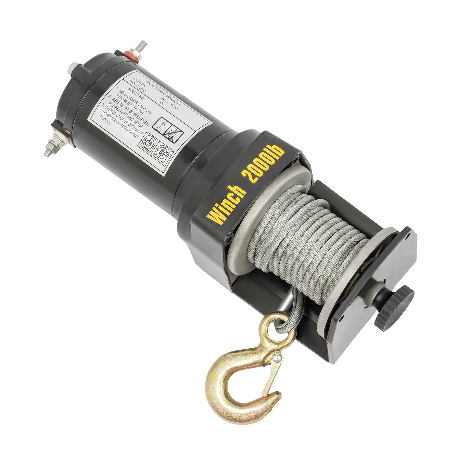 Paranco elettrico 12V, ponteggi a verricello aereo, Gru e-Hoist, con Wired Remote Controller, Protezione Grado IP67, per Garage Magazzino Impianto di Sollevamento Impianto agricolo (Nero 900KG)