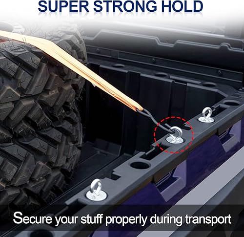 Vista 13 de StarknightMT Ranger - Anclajes de amarre, UTV Lock and Ride de 2 pulgadas compatible con Polaris General Ranger 500 570 1000 XP 900 800 700 con Azul