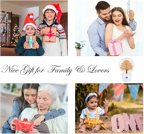 Miniatura 7 de EKOBLA Luz nocturna LED de árbol de arce para otoño, árbol de otoño naranja, hojas amarillas, del atardecer al amanecer, luces nocturnas