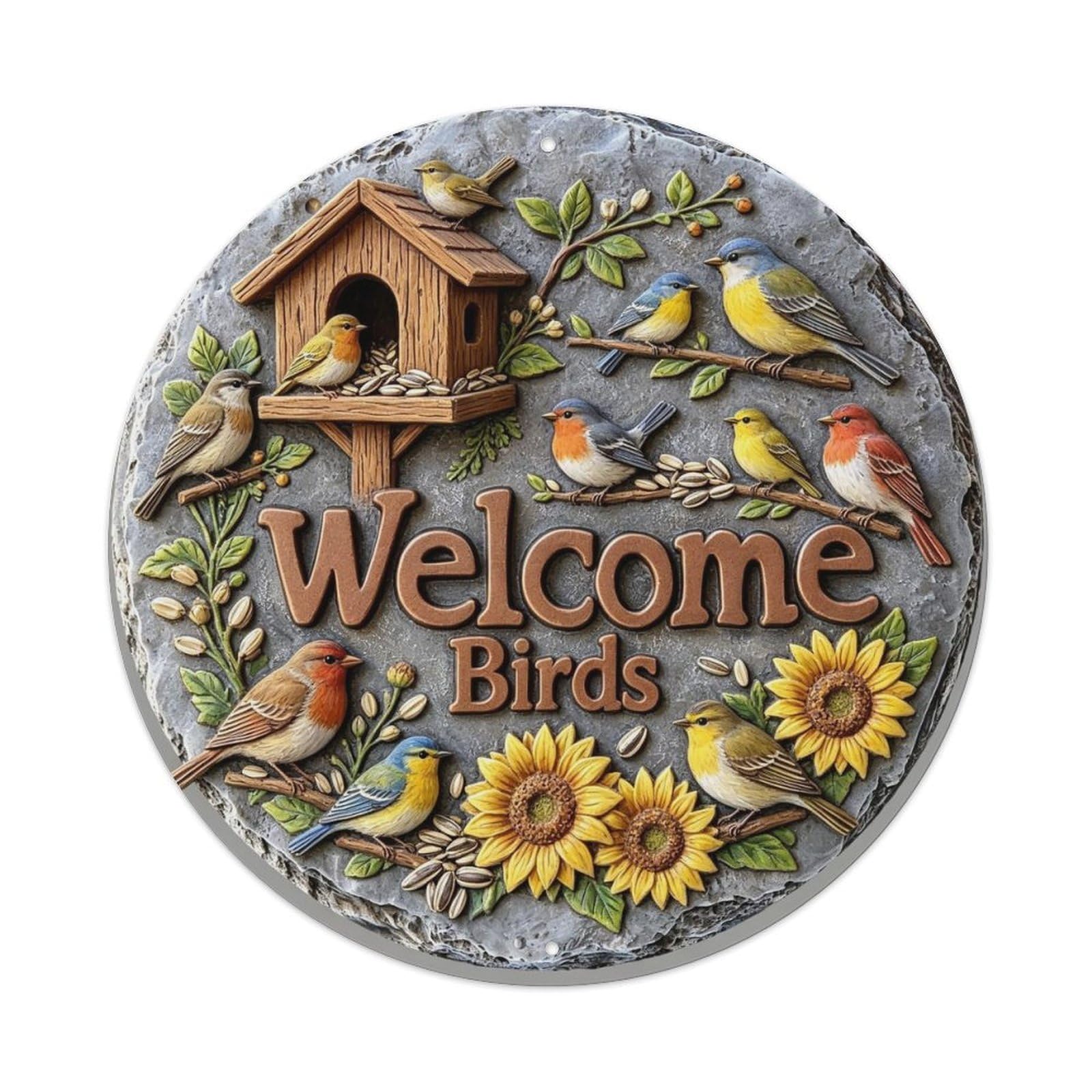 Welcome Birds Metal Tin Sign Plaque