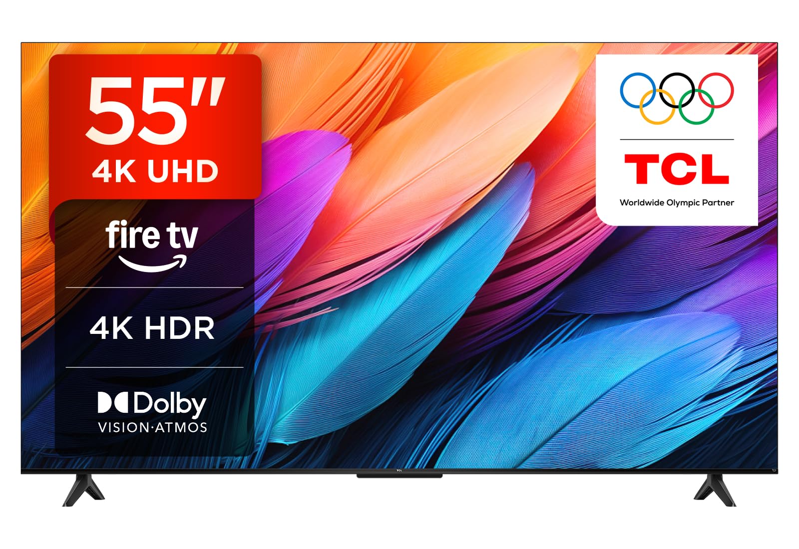 TCL 55PF650A 55" 4K Ultra HD Fire TV (Smart TV with Dolby Vision & Atmos, Tap and Ask Alexa) | Game Master, Motion Clarity, Dolby Vision & Atmos, Press & Ask Alexa