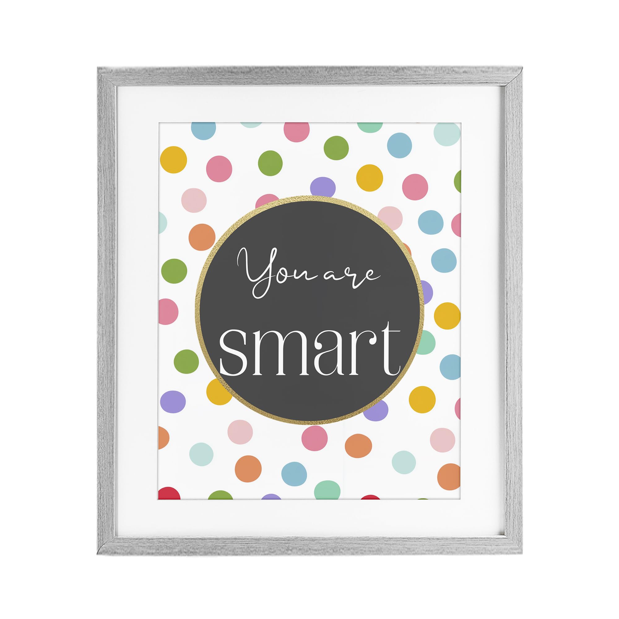 Stupell Industries You Are Smart Polka Dots 'You Are Smart Polka Dots'| Framed Print Under Glass