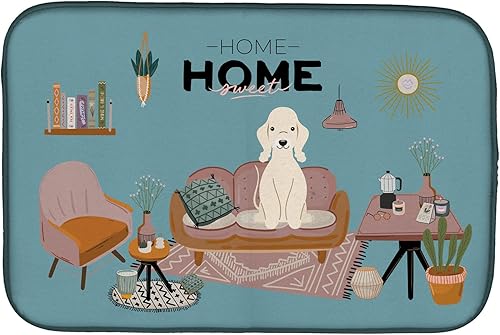 Miniatura 115 de Caroline's Treasures CK7824DDM - Tapete absorbente para secado de platos con diseño de bulldog inglés, rojo y blanco, para encimera de cocina, 14 x