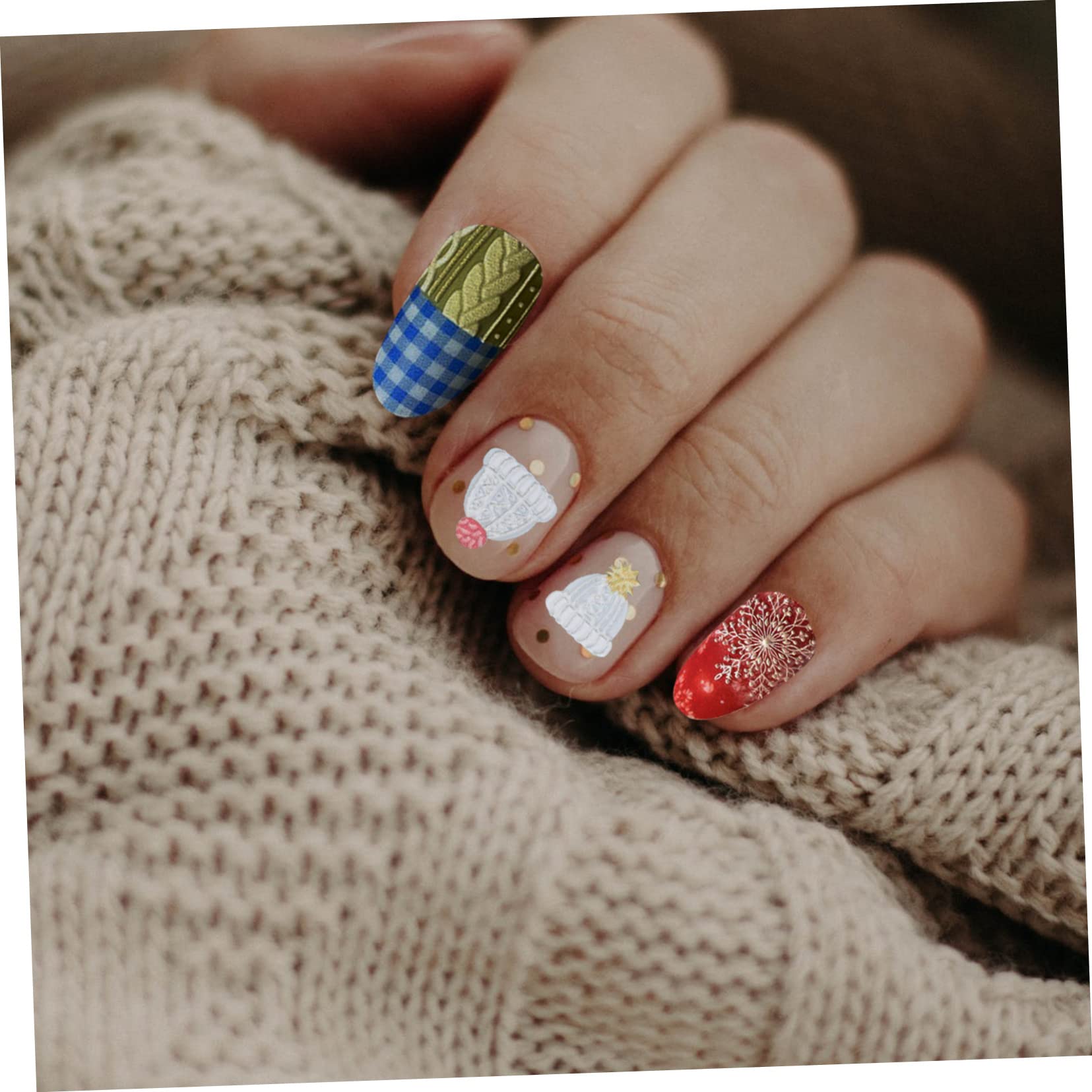 Housoutil 12sets Adesivi Unghie Natalizi Decorazioni Per Nail Art Adesivi Random Per e Unghie
