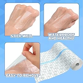 Transparent Dressing Adhesive Bandage Waterproof Clear Adhesive Bandages Stretch Tape for Tattoos Swimming (10 Inch x 10.9 Yard)