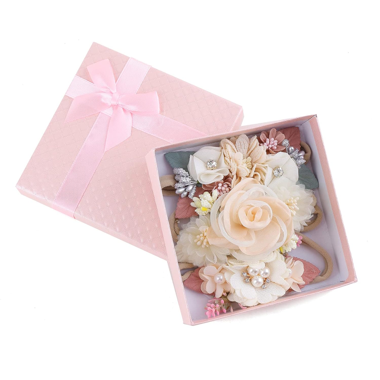 cherrboll 3pcs Baby Girl Flower Headbands, Super Soft & Stretchy Nylon Floral Hairbands for Newborn Toddler - Image 7