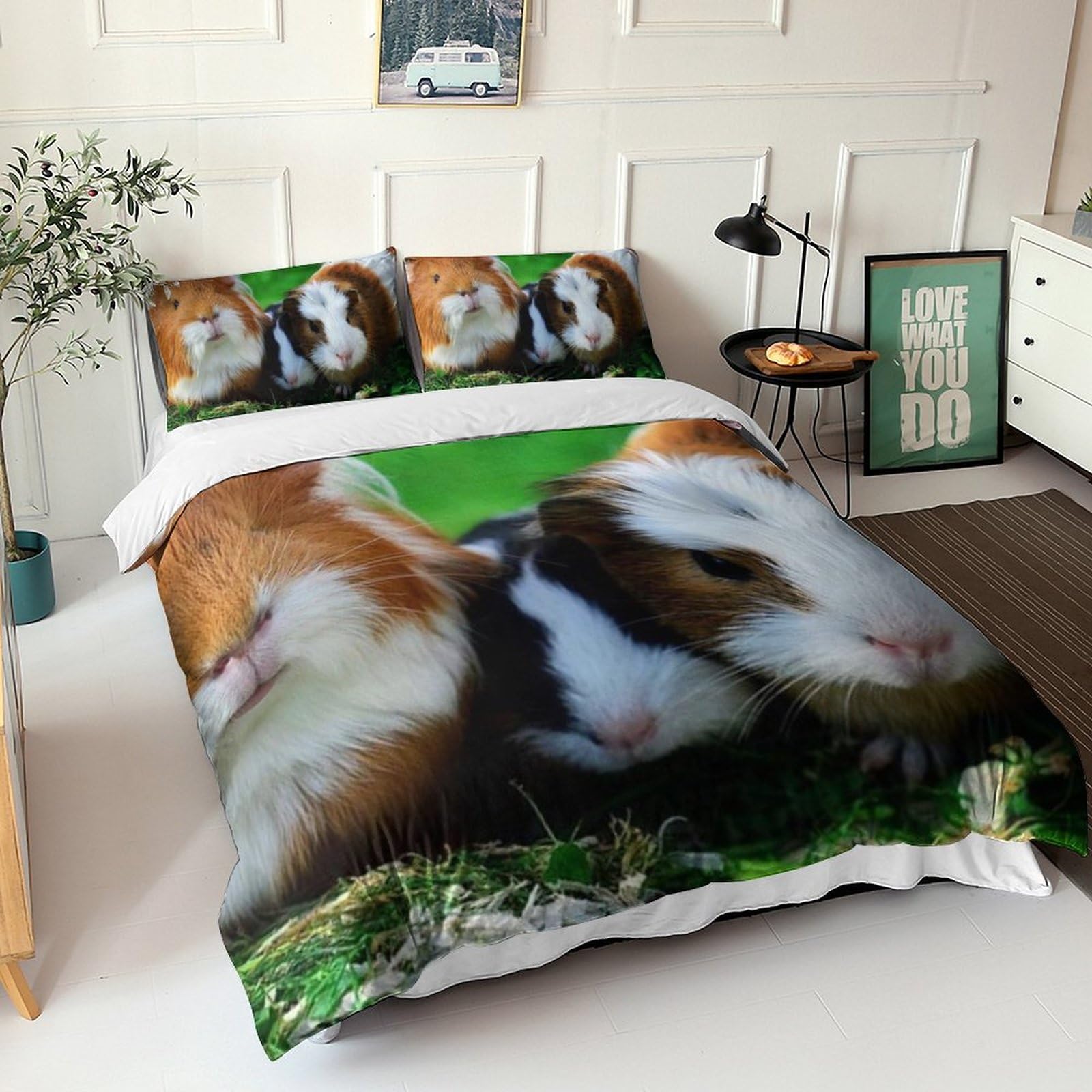 Housse de couette cute guinea pig pour chambre d'enfant et ado parure de lit animaux 3D