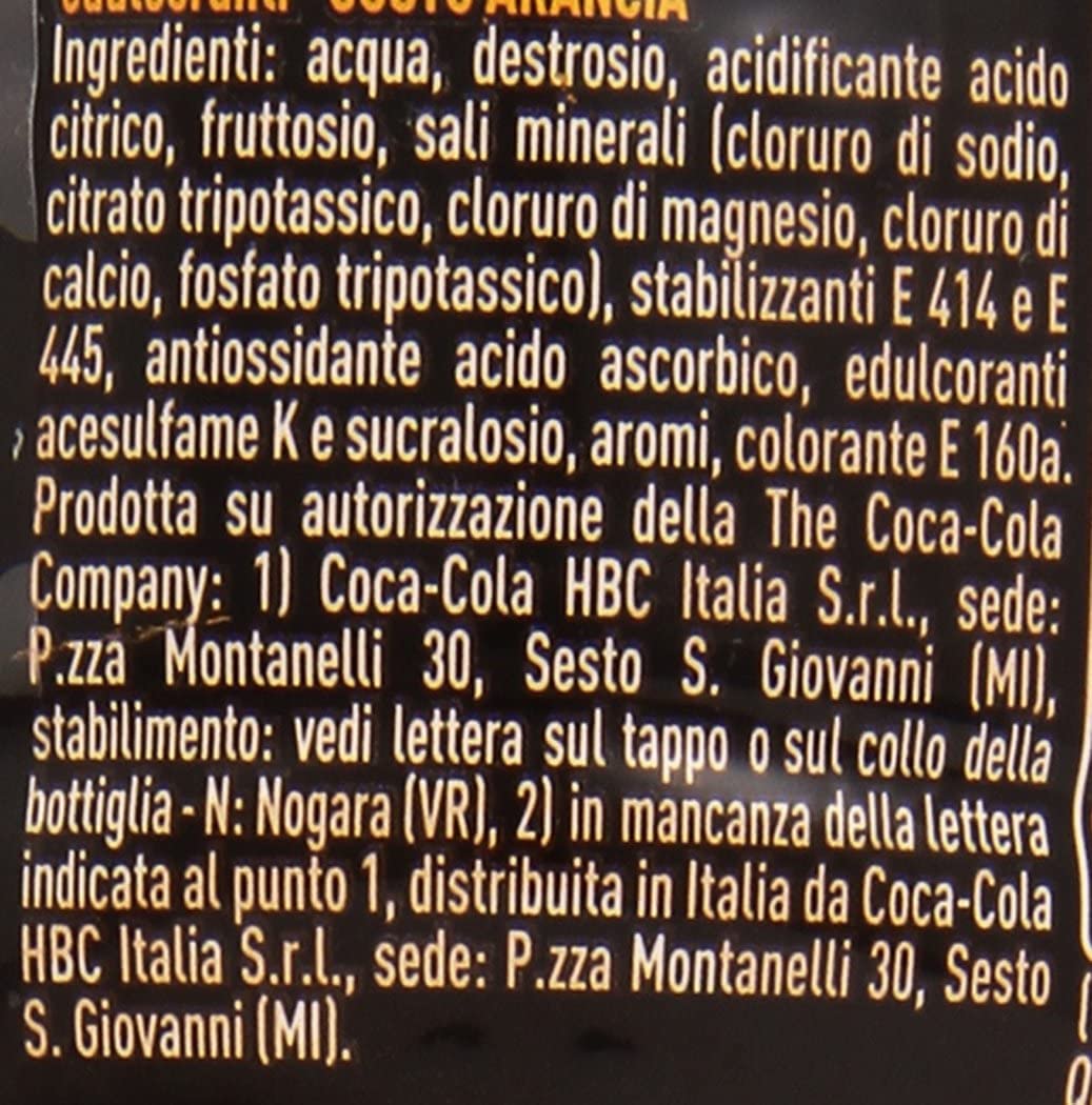 Powerade Arancia Bevanda Energetica Lot de 24 boissons énergisantes Orange 50 cl