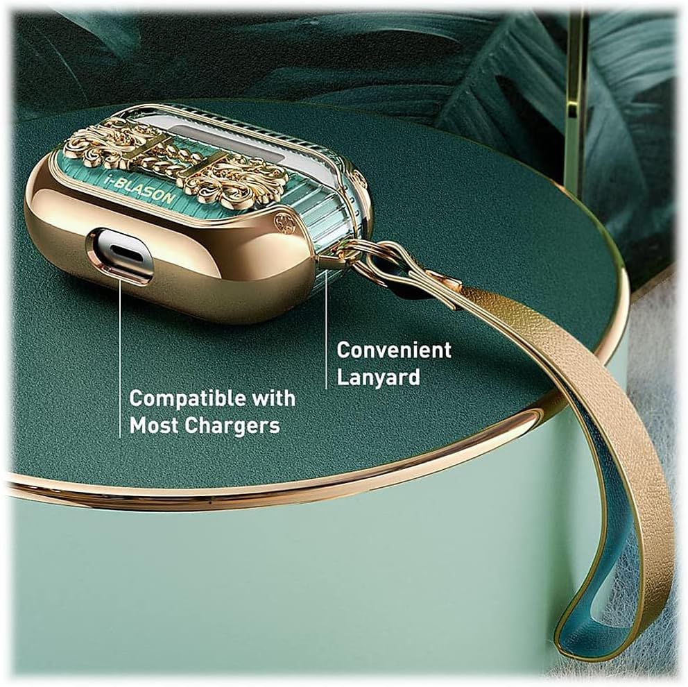 i-Blason Duchess Series Designed for Airpods Pro Case, Full-Body Stylish Protective Case Cover Compatiable with Apple AirPods Pro (2019) (Gold)