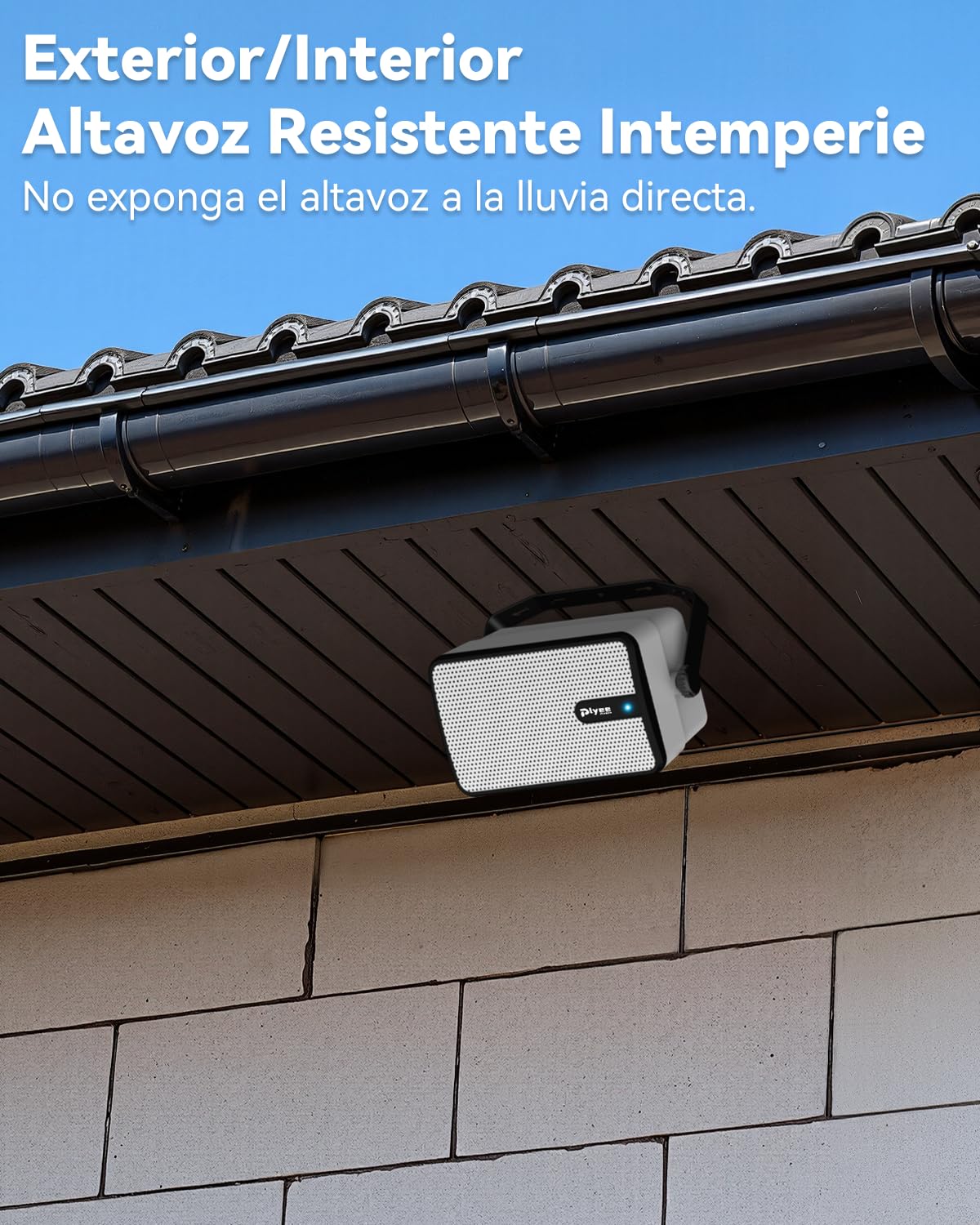 250W Altavoces Bluetooth para Exteriores, Sincronización Inalámbrica Entre Altavoces, Montaje en Pared para Patio, Porche, Cenador, Garaje, Paquete de 2 (MZ-632)