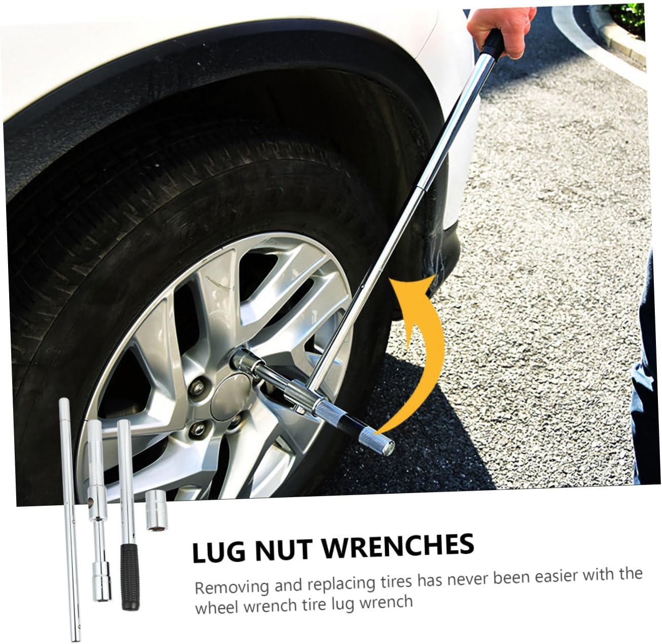 OUNONA Lug Nut Wrench Cross Wrench for Tire Removal Durable Carbon Steel Tire Tool for Cars and Suvs Resistant Design for Easy Use