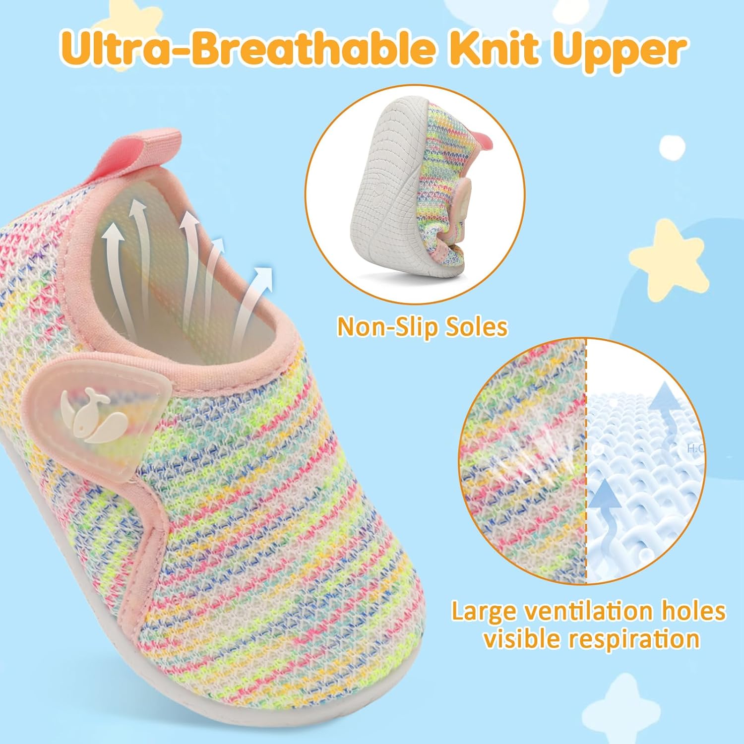 FEETCITY Toddler Walking Shoes Slip On Toddler Shoes Boys Girls Kids Sports Sneakers Casual School Shoes Barefoot Shoes - Image 3