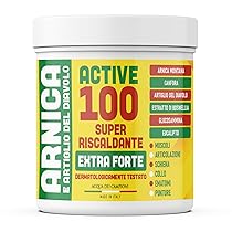 Active 100 Arnica Forte e Artiglio del Diavolo Extra Forte 600ml Crema Riscaldante per Disturbi Articolari, Muscolari e Collo Made In Italy