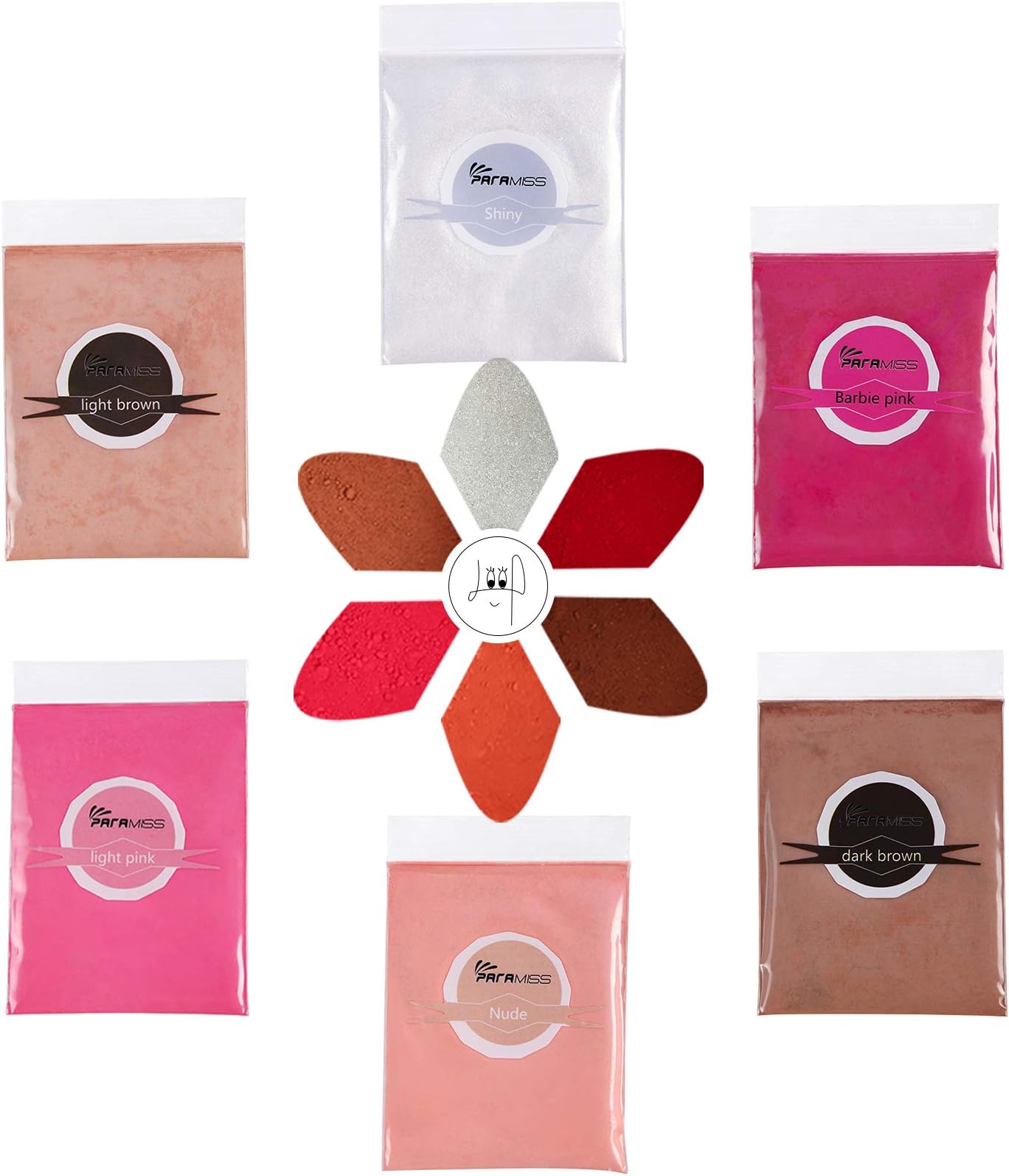 Lip Gloss Pigment Powder Natural Lip Dye 5 Colors x 10G and White Metallic Shimmer Pearl Glitter Pigment Powder for Lip Gloss Lipstick Eyeshadow Cosmetic Gradelip gloss making pigment