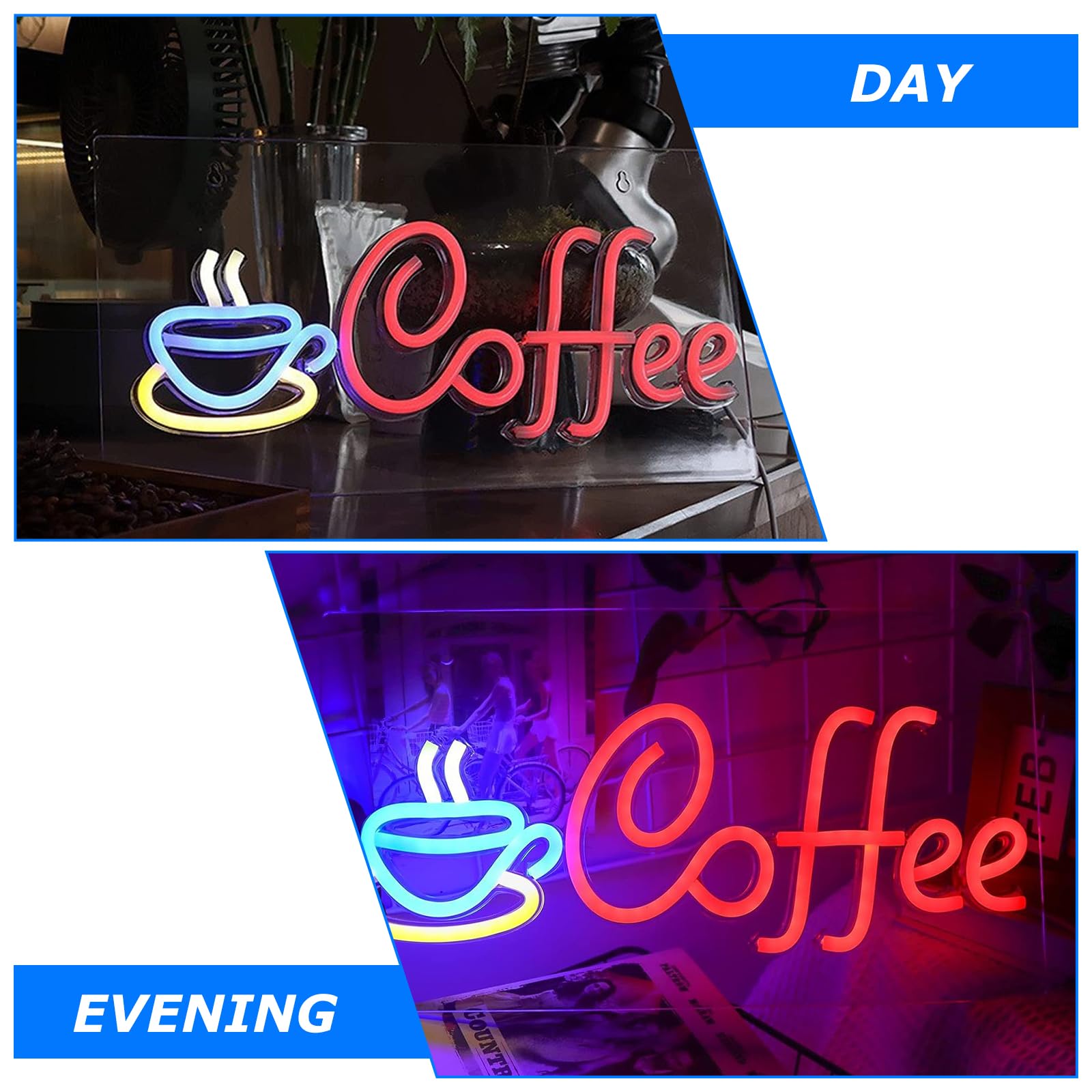 Insegna Al Neon a Forma Di Caffè a LED: Insegne Al Neon Del Caffè, Targa Al Neons Da Caffès, Alimentata Tramite USB Coffee Neons Sign per Caffès, Feste, Cartello