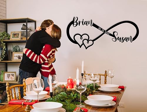 Miniatura 5 de Personalized Infinity Sign  Infinity Heart Sign  infinity wall decor  home décor accents  Love Sign Plaque  Valentines Day Gifts  Couple Name Sign