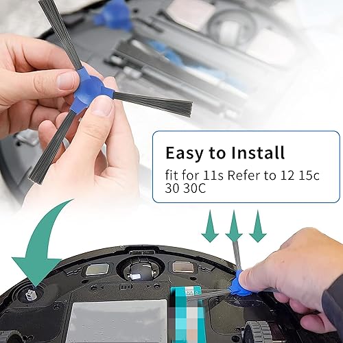 Miniatura 6 de Ulimymei 8 cepillos laterales de repuesto compatibles con Eufy 11S, 12, 15T, 25C, 30, 30C, 35C, 11S Max, 15C Max, 30C Max, G20, G30, G30 Edge Robot