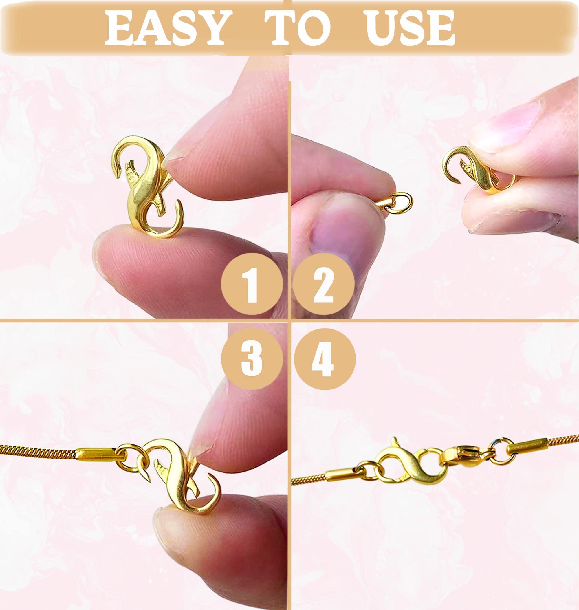 Dailyacc S925 Doppelter Karabinerverschluss aus Sterlingsilber und Gold für Halskette, Armband, Verschlüsse und Verschlüsse für DIY-Schmuck