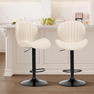 COLAMY Swivel Bar Stools with High Backs